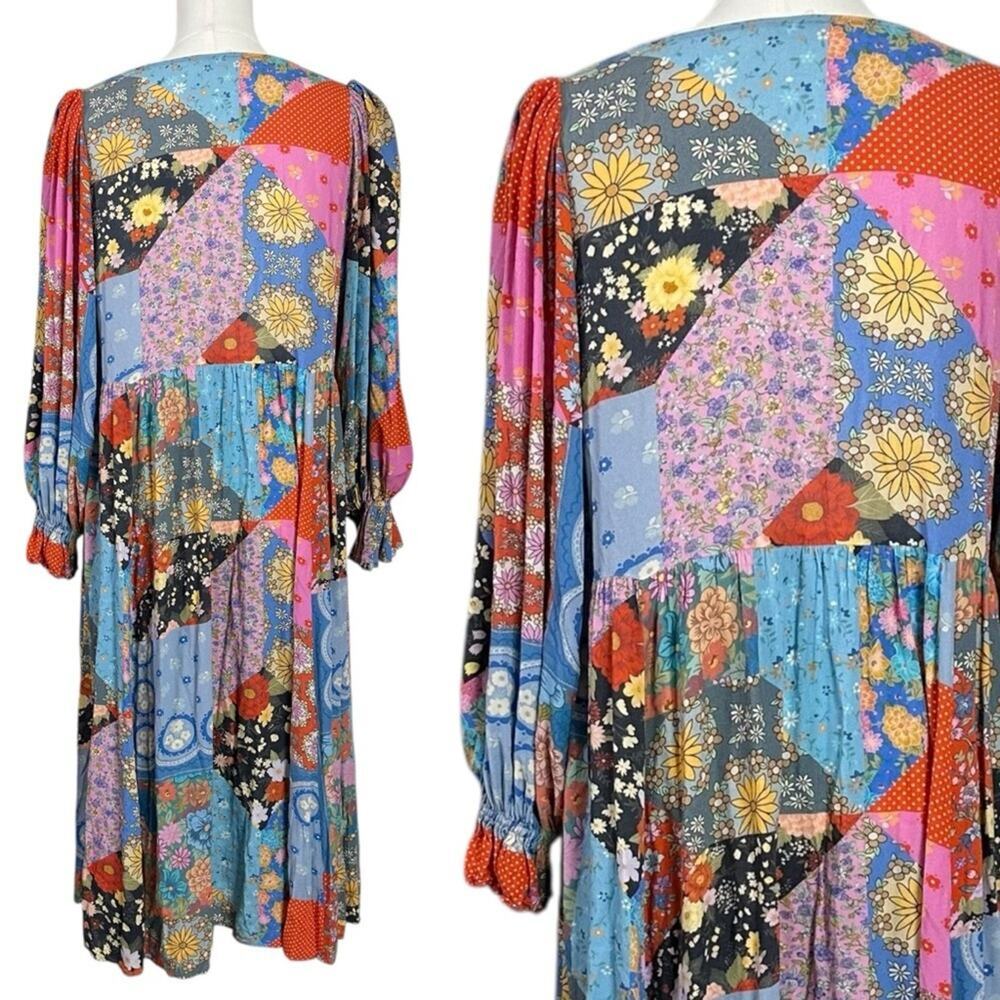 Spell & the Gypsy Bohemian Patchwork 70s Witchy Cha Cha Maxi Dress Size Small - Picture 13 of 16